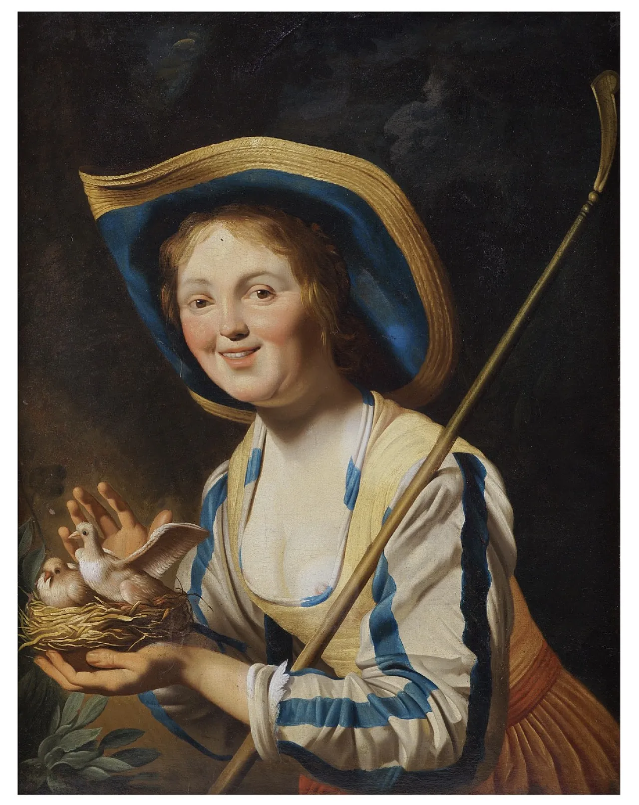 Pastorella con Nido di Uccelli di Gerrit Van Honthorst, '700 2
