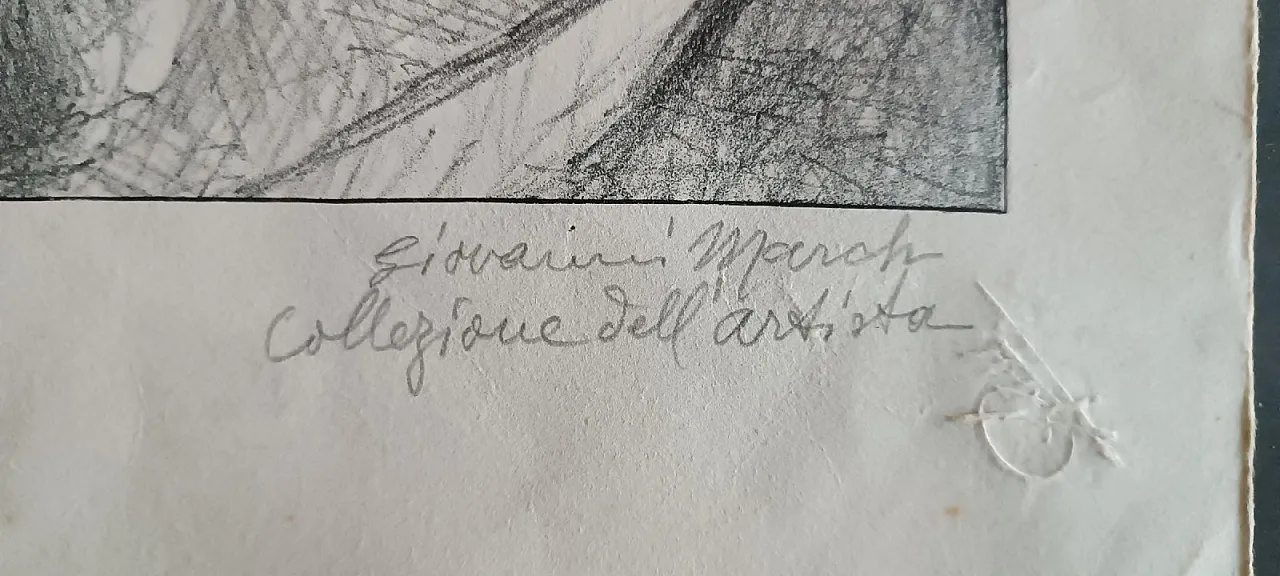 Portrait of Erich Fromm, pencil drawing by Giovanni March,20th century 6