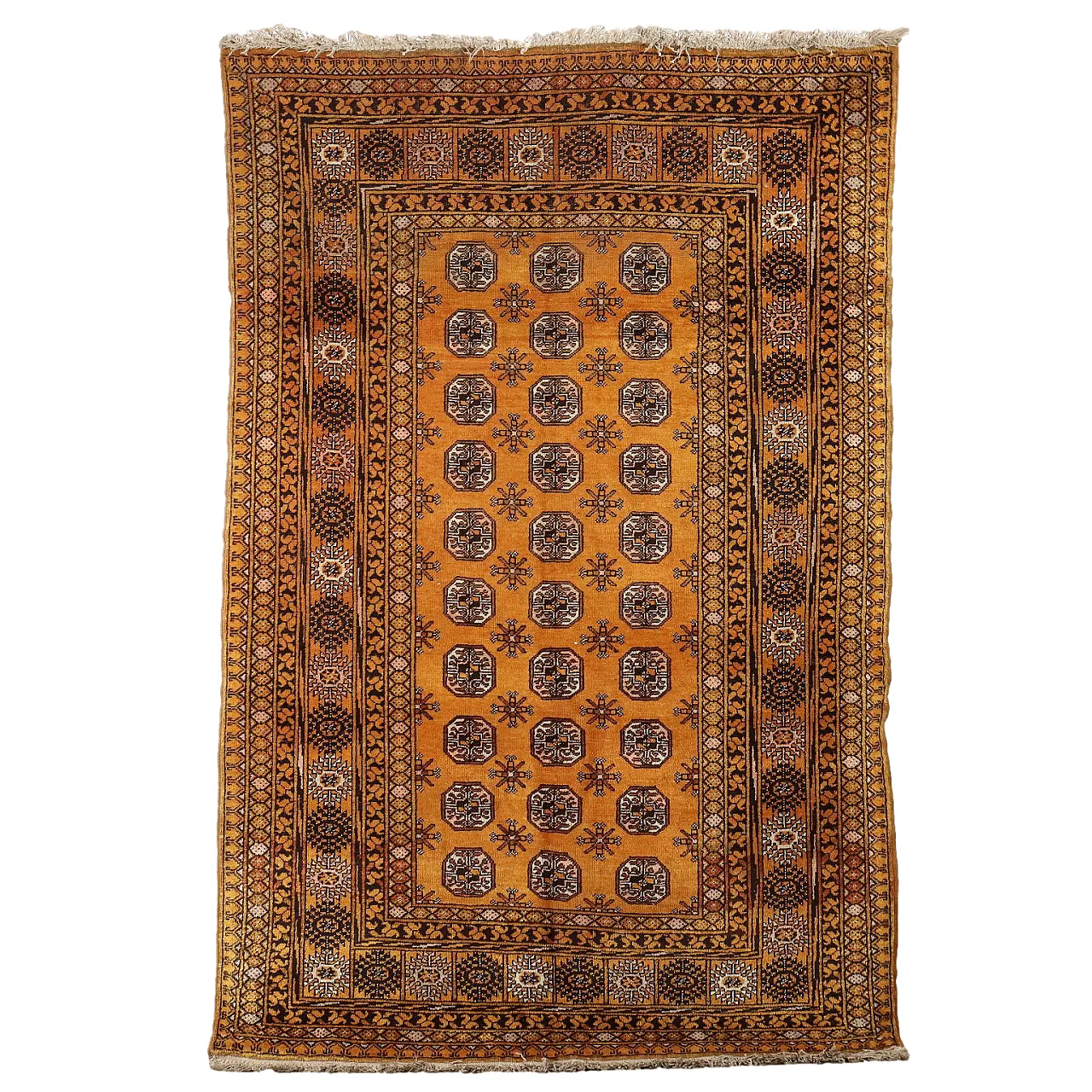 Tappeto Bukhara in cotone e lana, fine '900 1