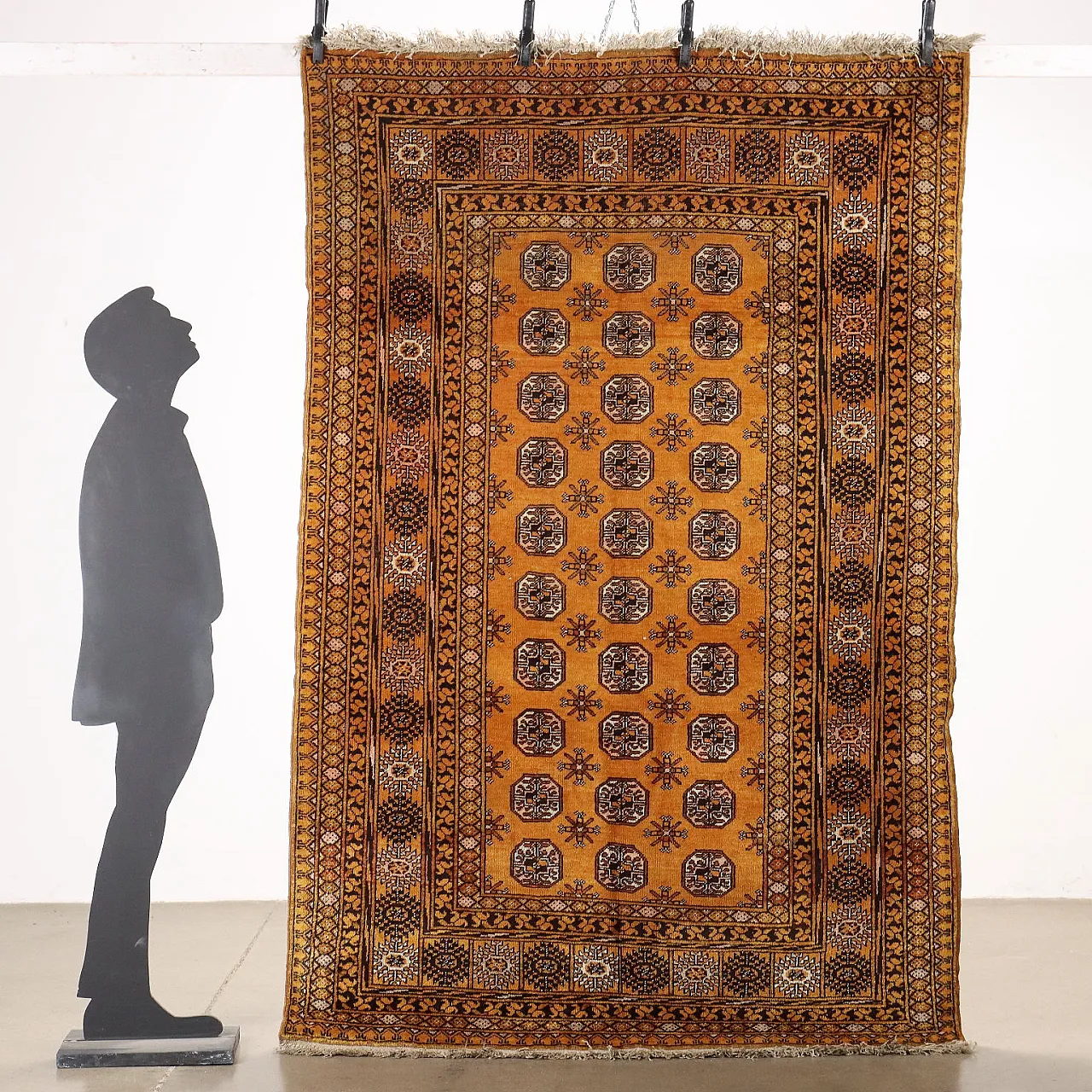 Tappeto Bukhara in cotone e lana, fine '900 2