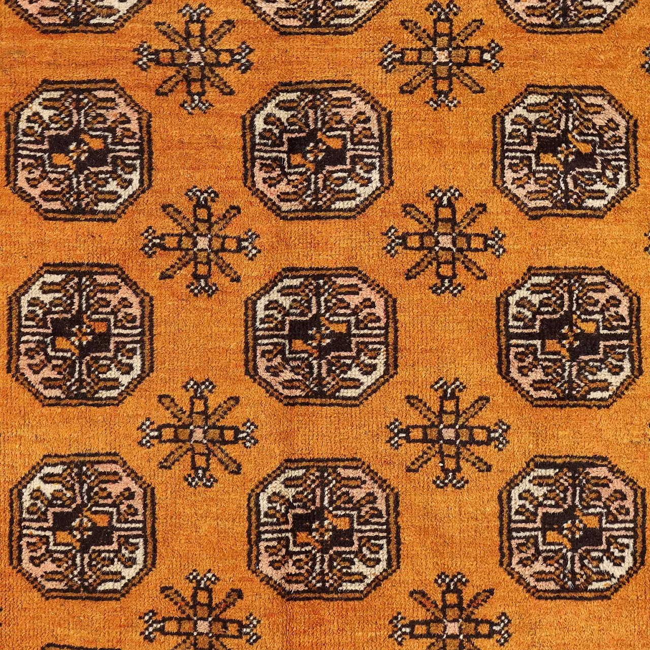 Tappeto Bukhara in cotone e lana, fine '900 3