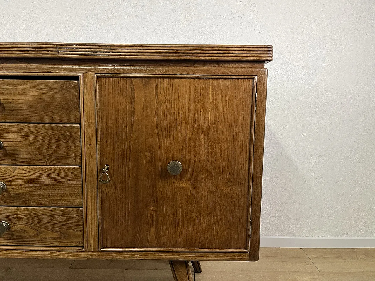 Oak wood sideboard cabinet, 1940s 4