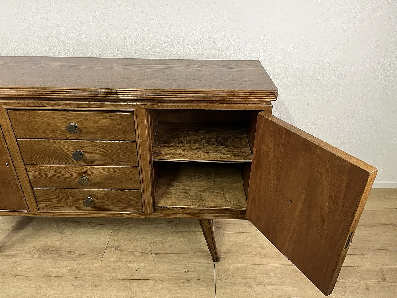 Oak wood sideboard cabinet, 1940s 10