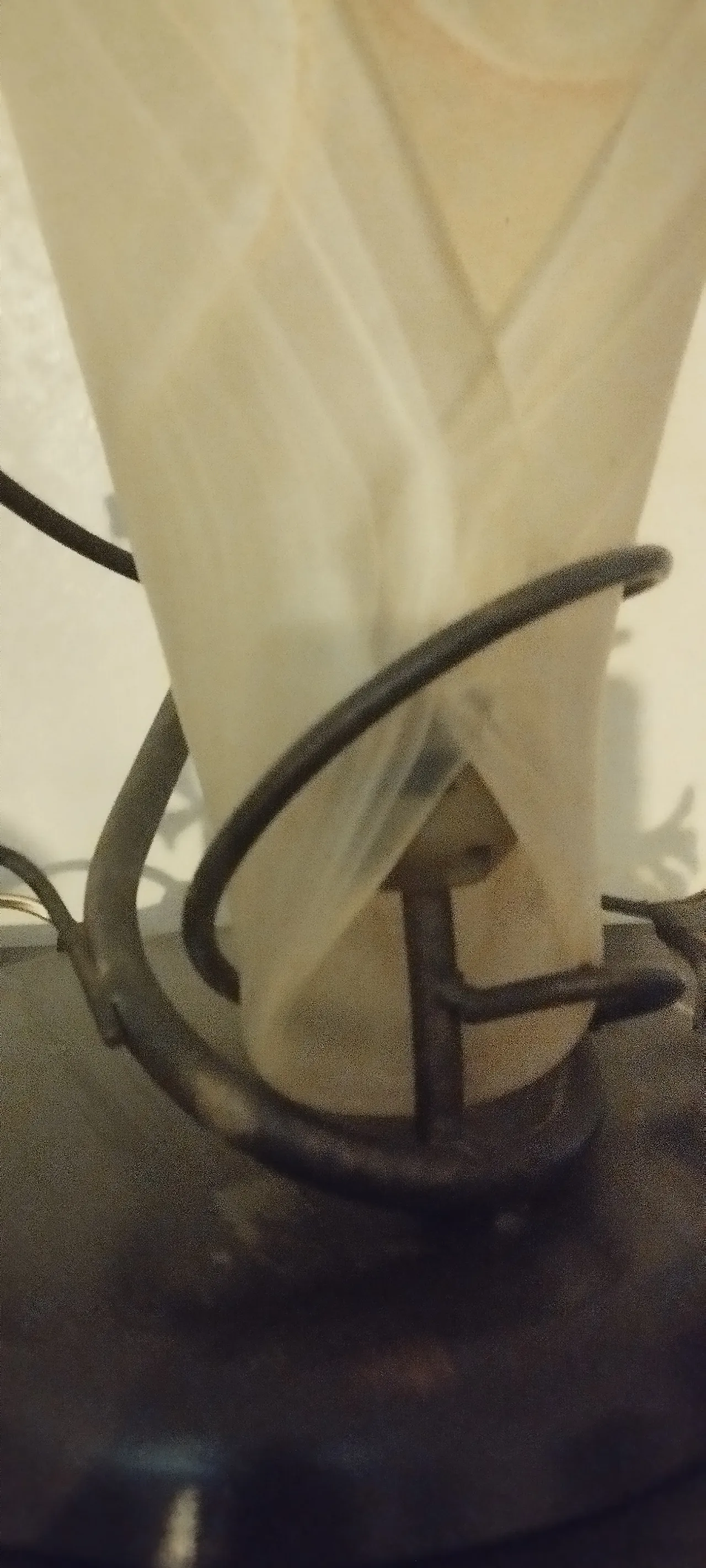 Lamp in wrought iron and blown glass, 90s 5