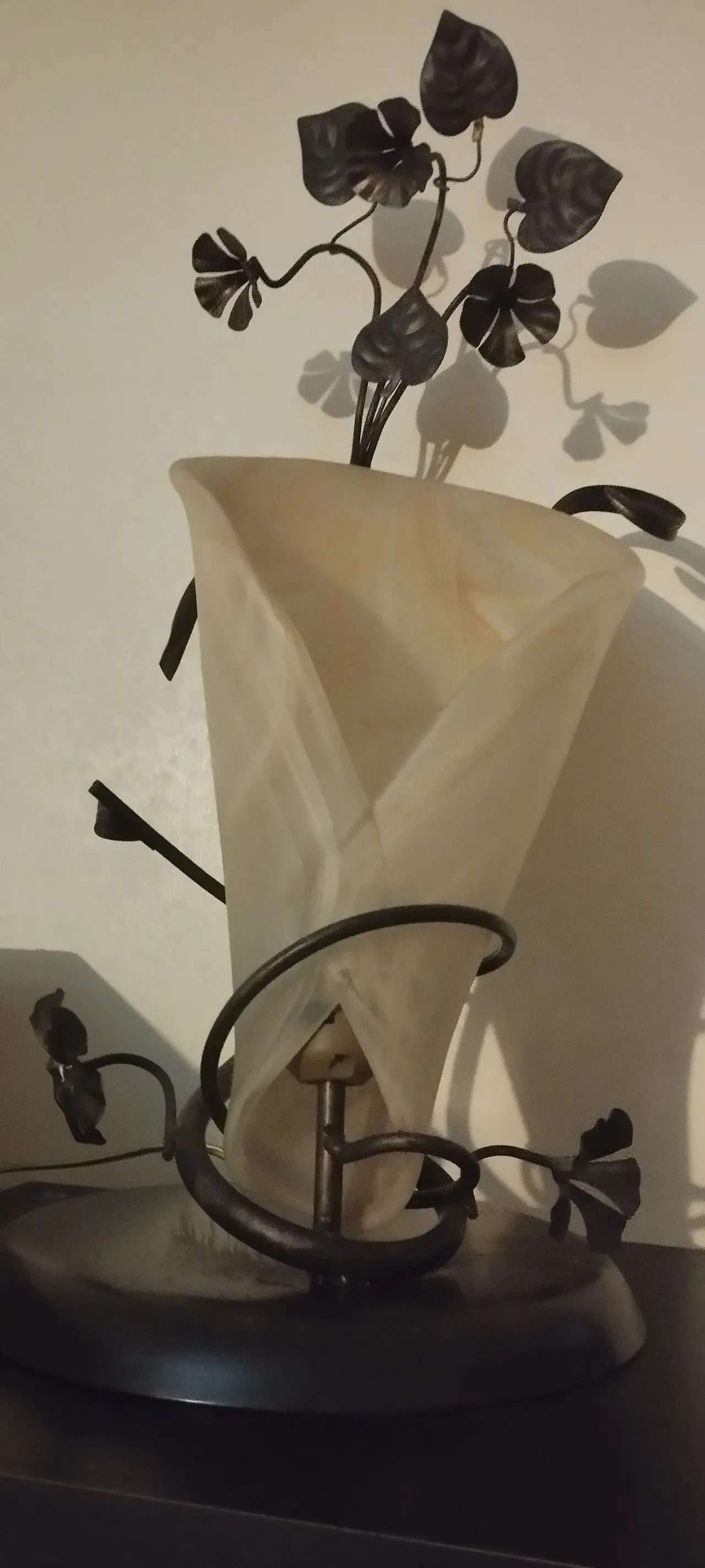 Lamp in wrought iron and blown glass, 90s 7