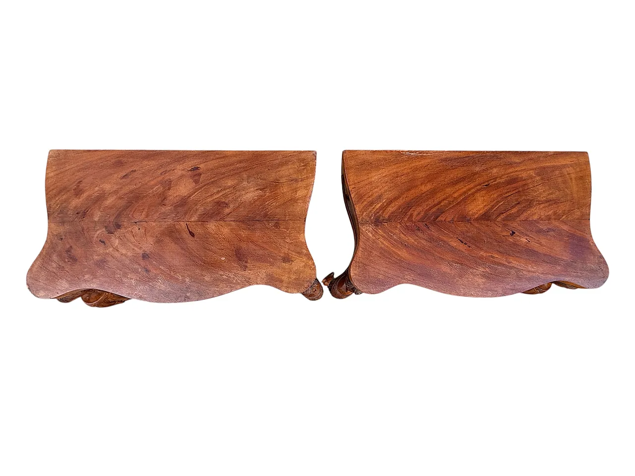 Pair of Louis XV Style Wall Bedside Tables, early 20th c. 3