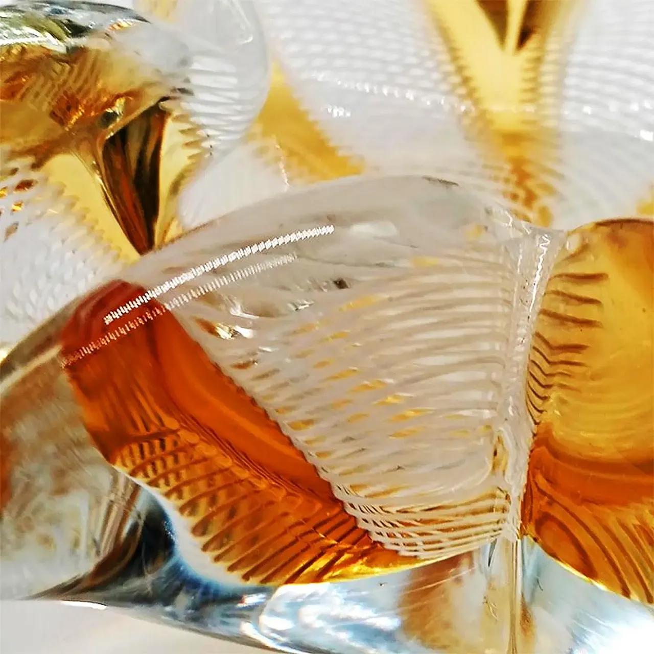 Ashtray in Murano glass with reticello filigree, 1950s 6