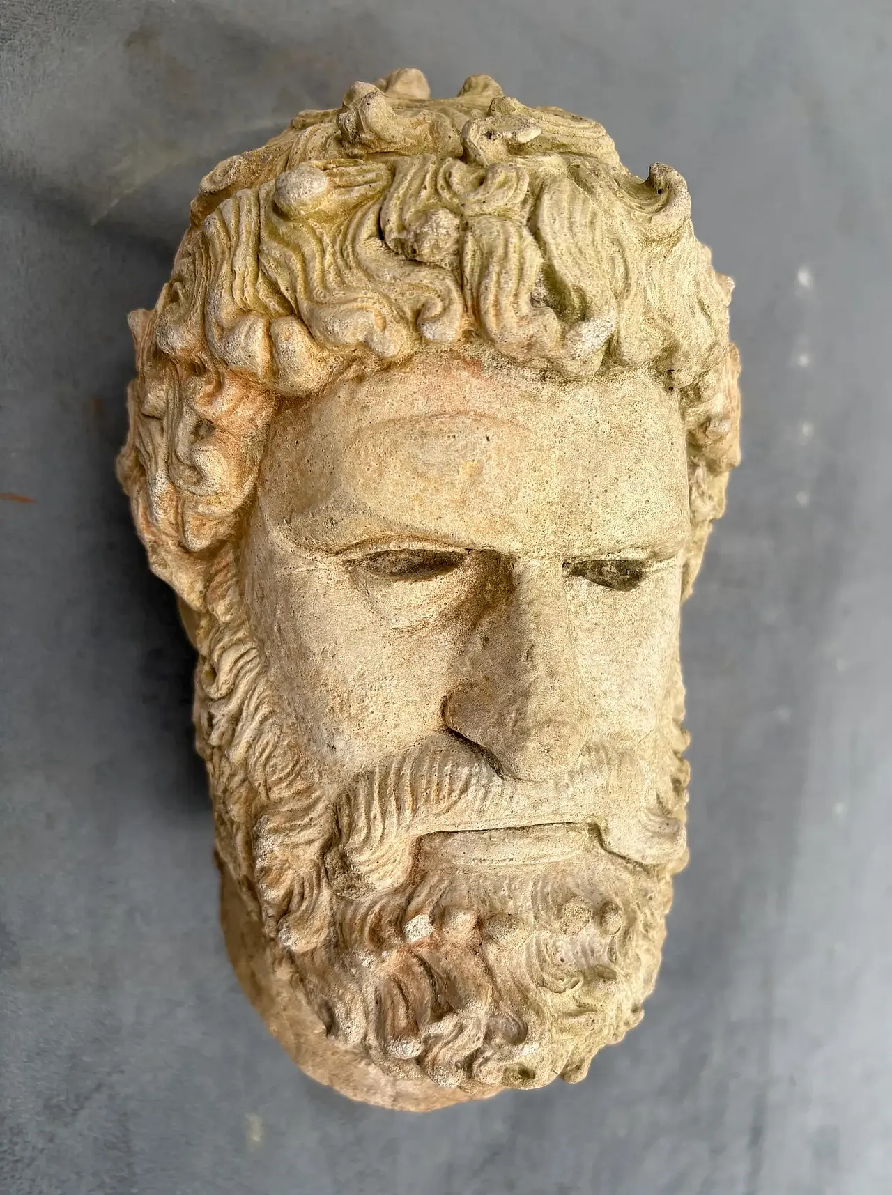 Bust of a bearded Greek man, stoneware sculpture, 18th century 3