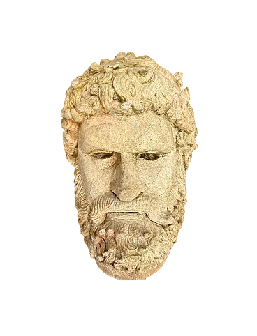 Bust of a bearded Greek man, stoneware sculpture, 18th century