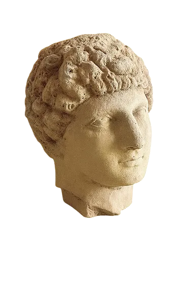 Stoneware sculpture depicting a man's head, 18th century