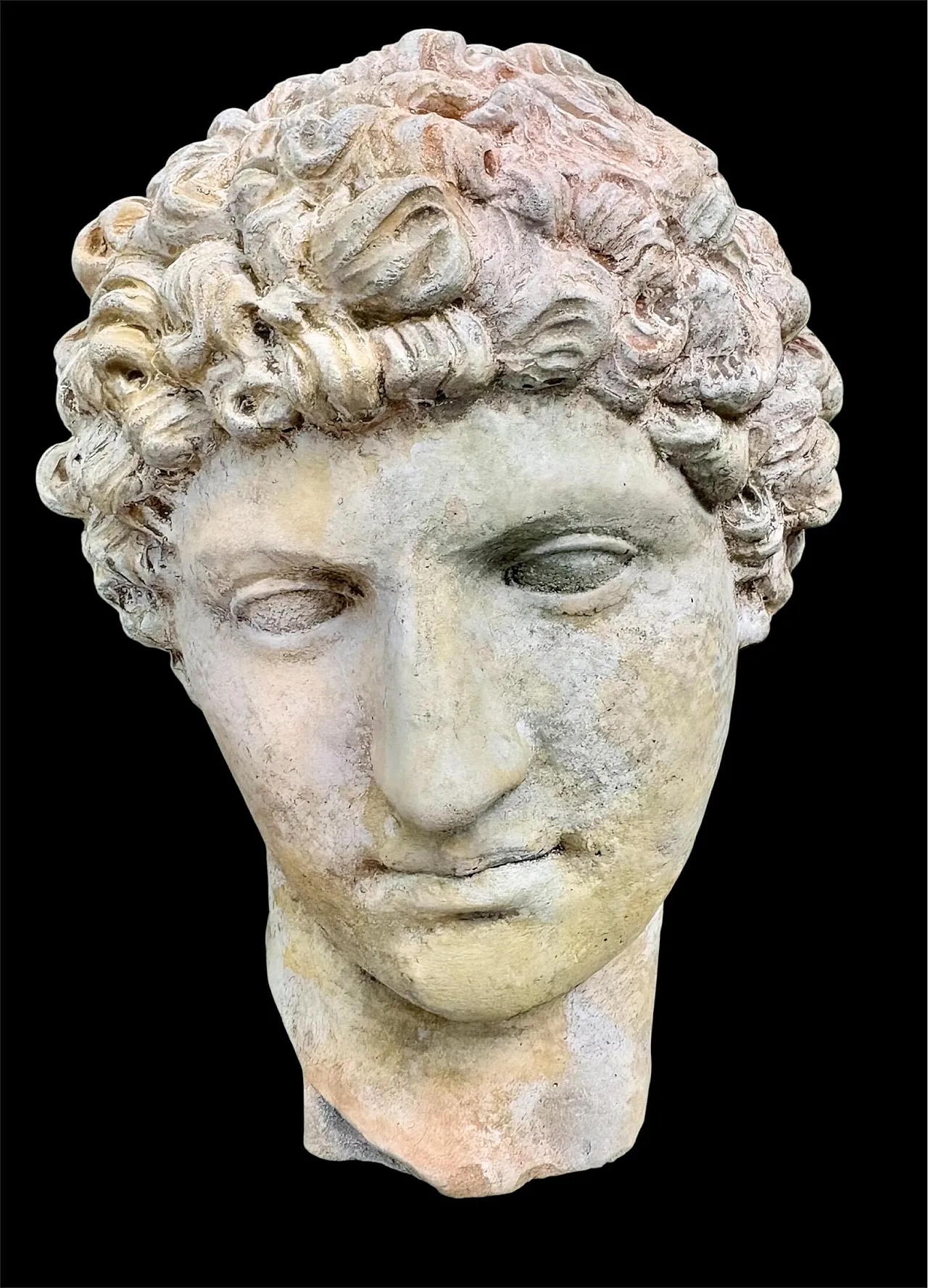 Bust of a young man, stoneware sculpture, 18th century 1