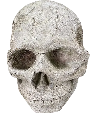 Gothic gargoyle head, stoneware relic sculpture, 18th century