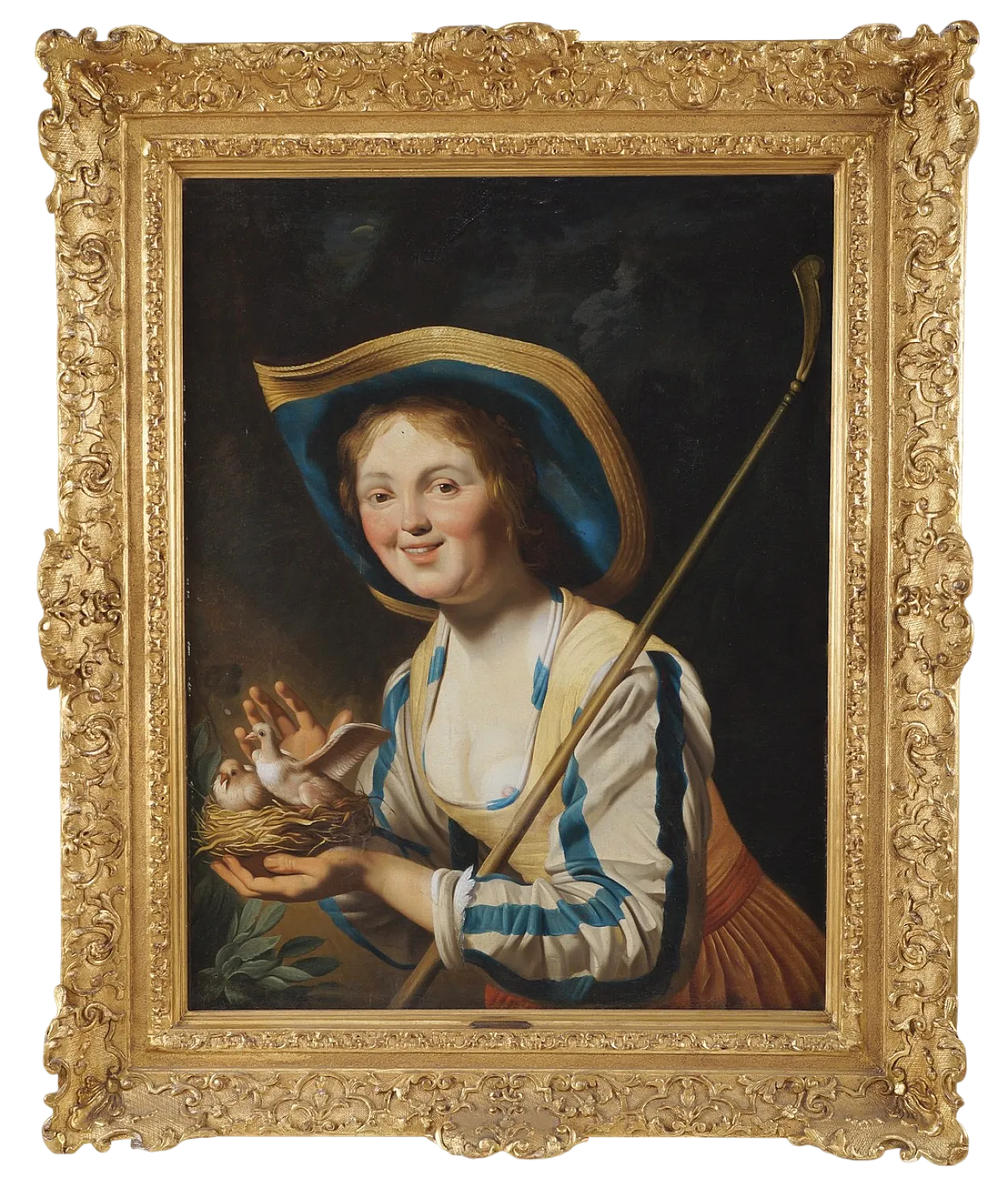 Pastorella con Nido di Uccelli di Gerrit Van Honthorst, '700 4
