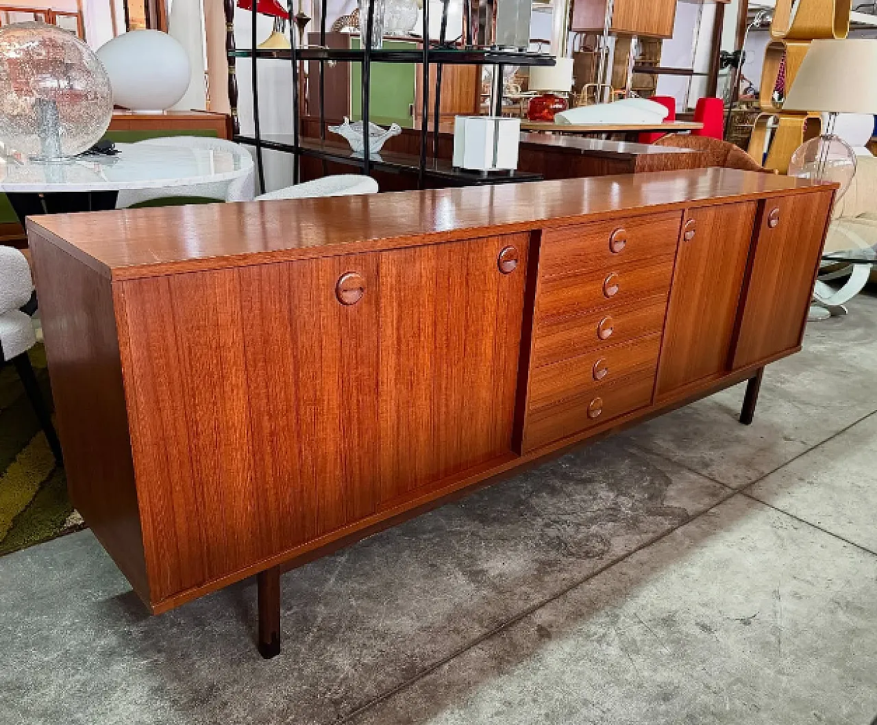 Teak wood chanting style sideboard, 1960s 1
