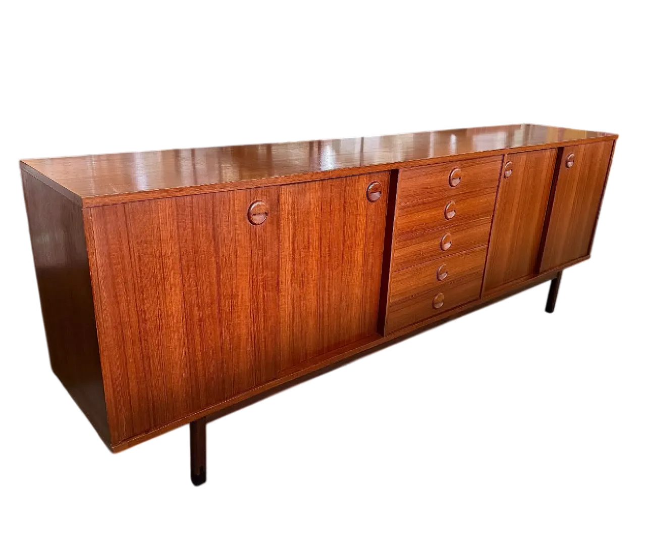 Teak wood chanting style sideboard, 1960s 7