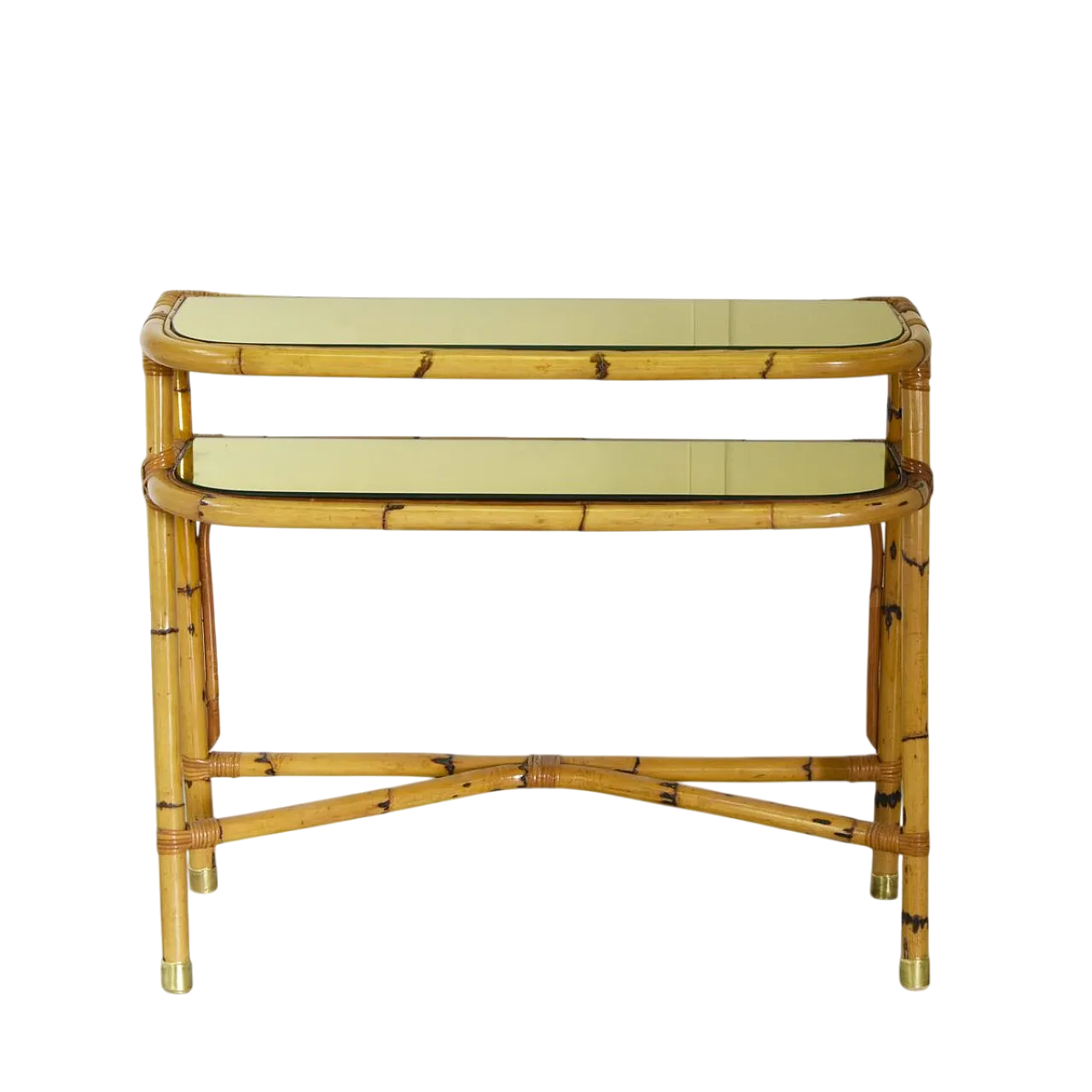Mid-Century bamboo console table, 1960s 12
