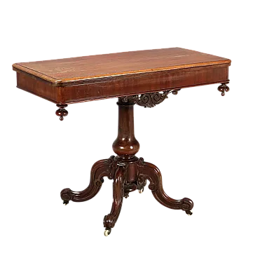 Tavolo da gioco Luigi Filippo in mogano, tardo '800