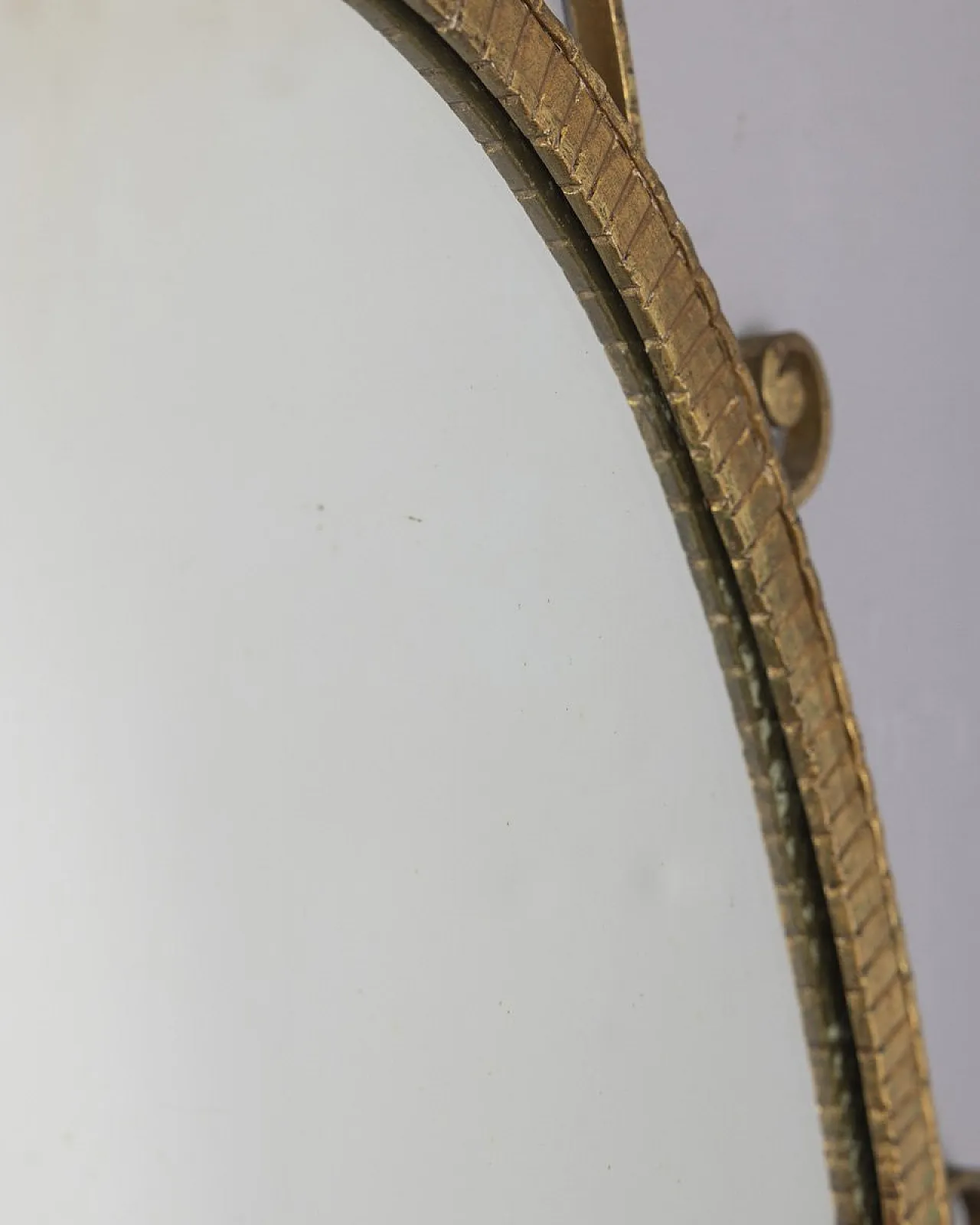 Specchio da parete in metallo dorato di Pier Luigi Colli, anni '50 6