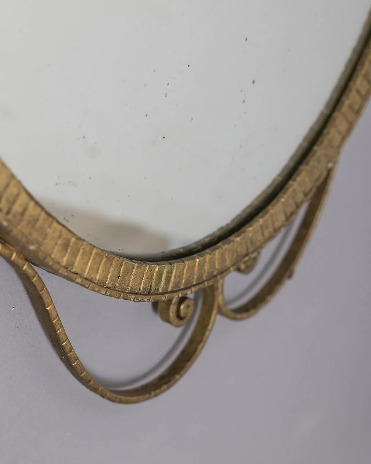 Specchio da parete in metallo dorato di Pier Luigi Colli, anni '50 7