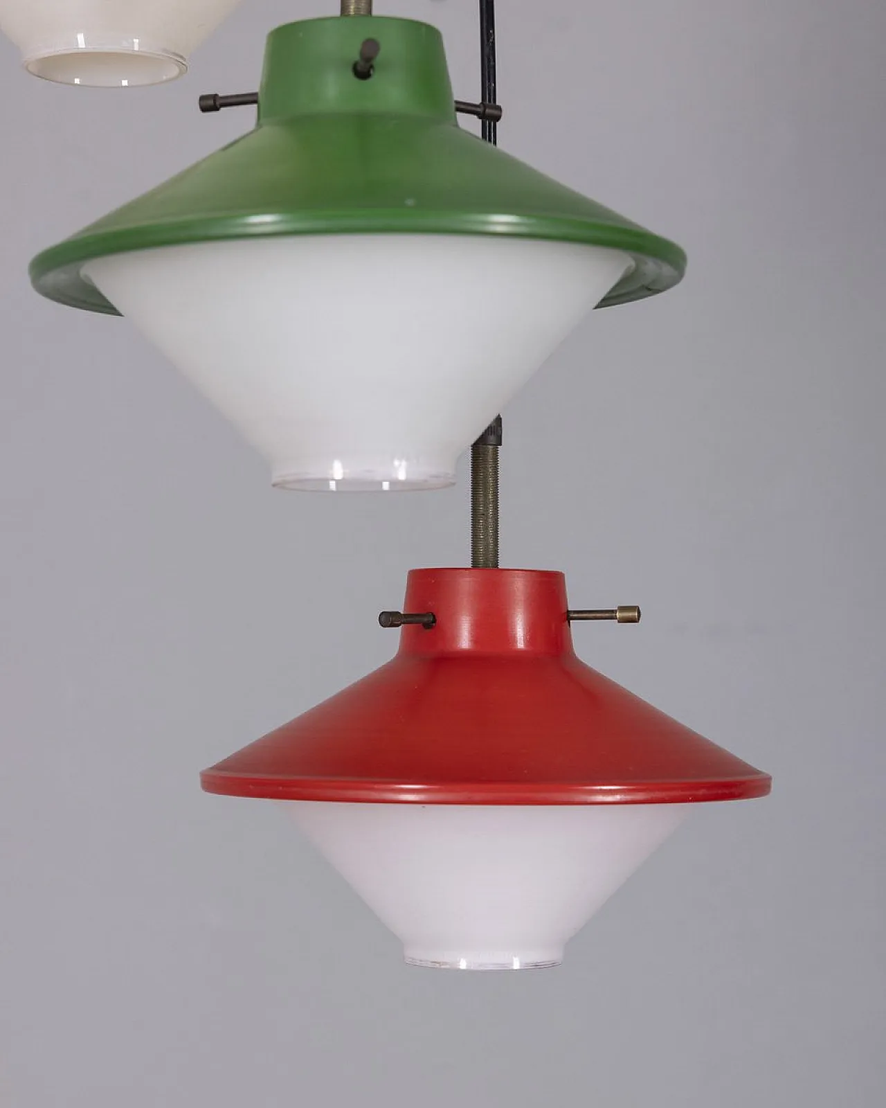 Stained glass ceiling light by Stilnovo, 1960s 4