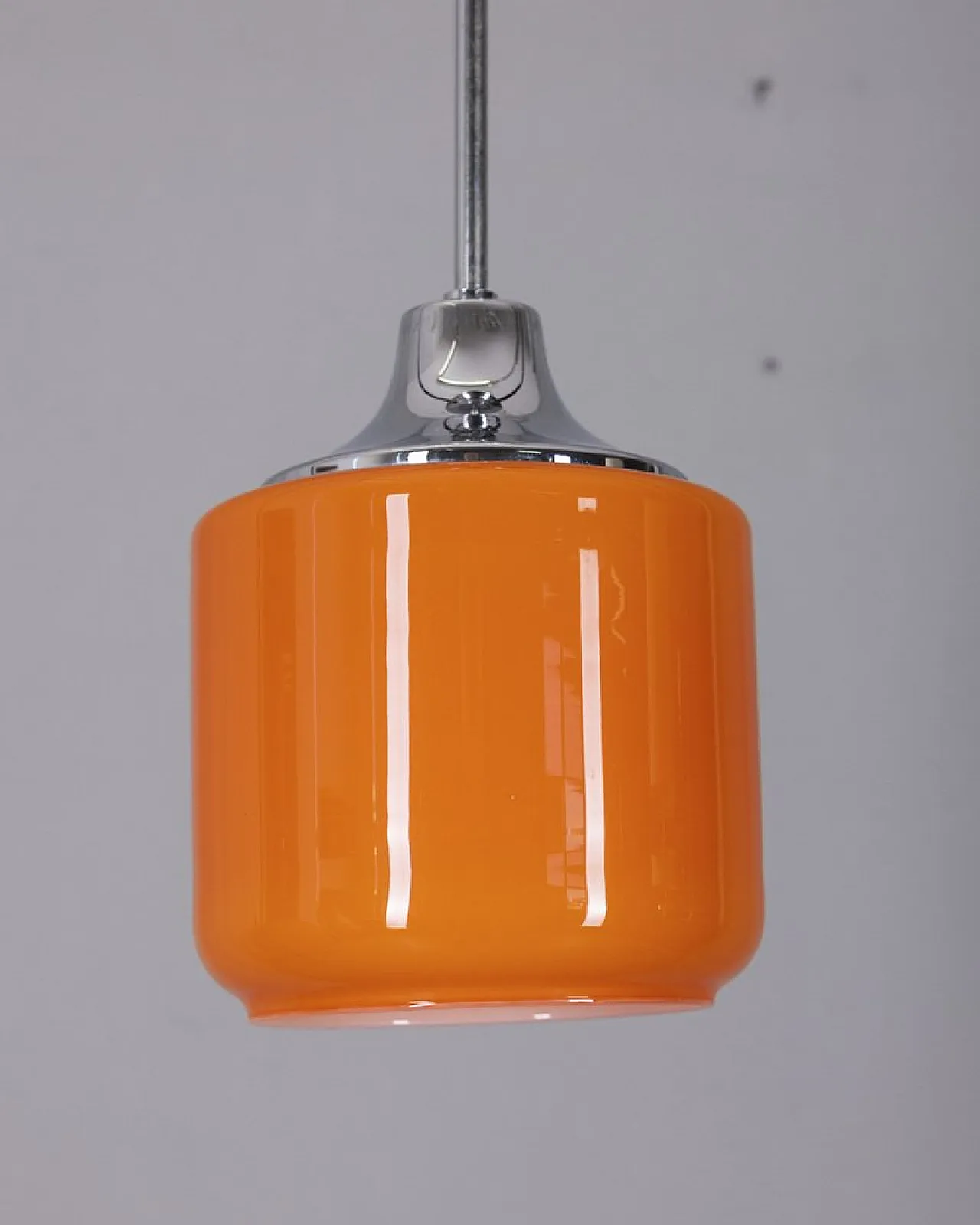 Lampada in metallo e vetro arancione, anni '70 1