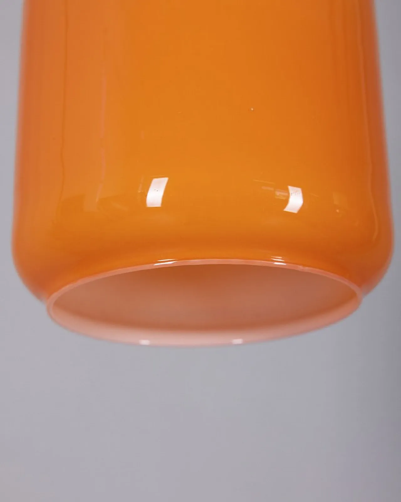 Lampada in metallo e vetro arancione, anni '70 6