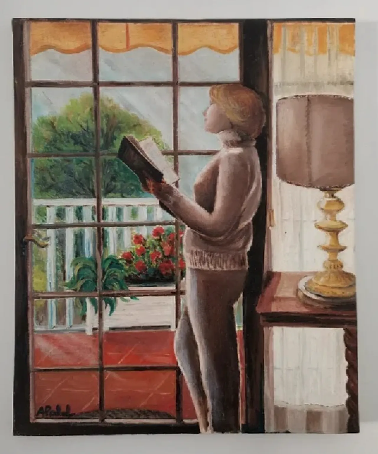 Oil painting, portrait of woman, Impressionist, 20th century 1