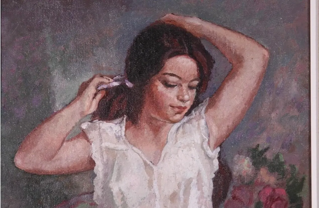 Portrait of a woman, oil painting, 20th century 2