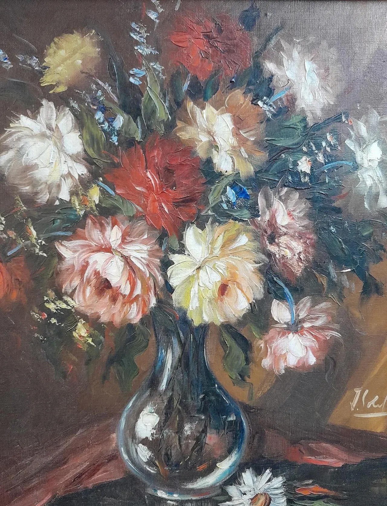 Oil painting, still life bouquet of flowers, 20th century 2