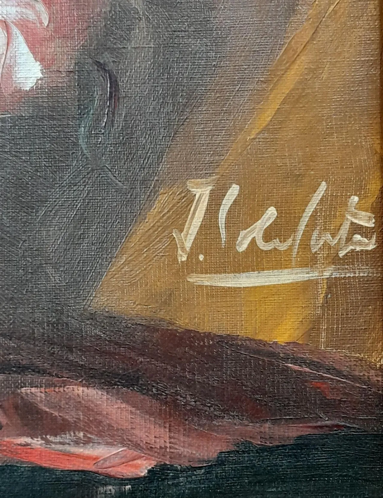 Oil painting, still life bouquet of flowers, 20th century 4