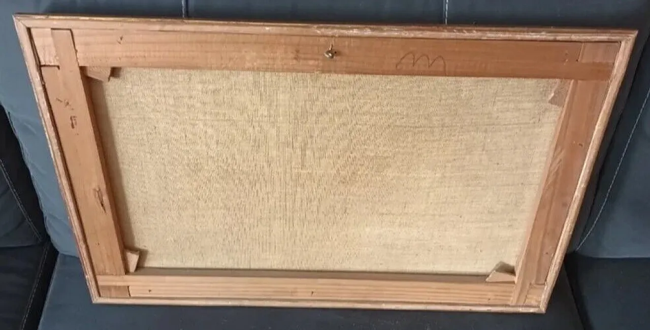 Still life, oil painting, bouquet of flowers and books, 20th century 3