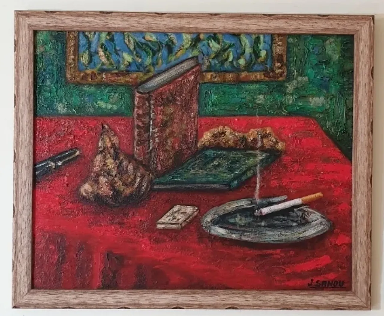 Impressionist still life cigarette painting, 20th Century 1