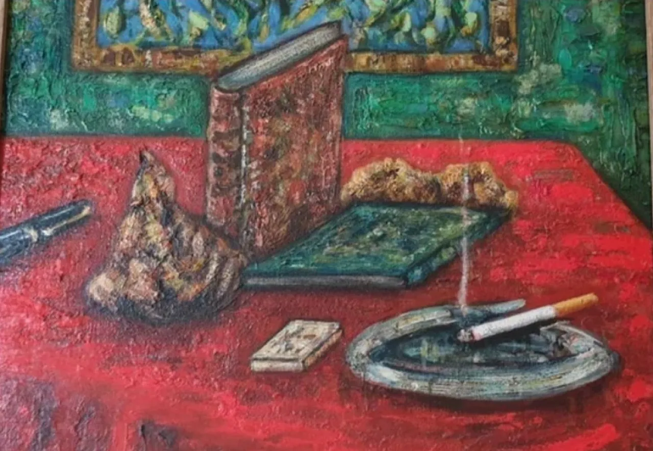 Impressionist still life cigarette painting, 20th Century 3