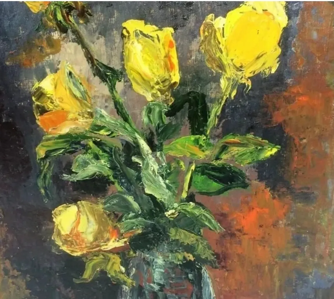 Still life bouquet of flowers, impressionist oil painting,20th century 3