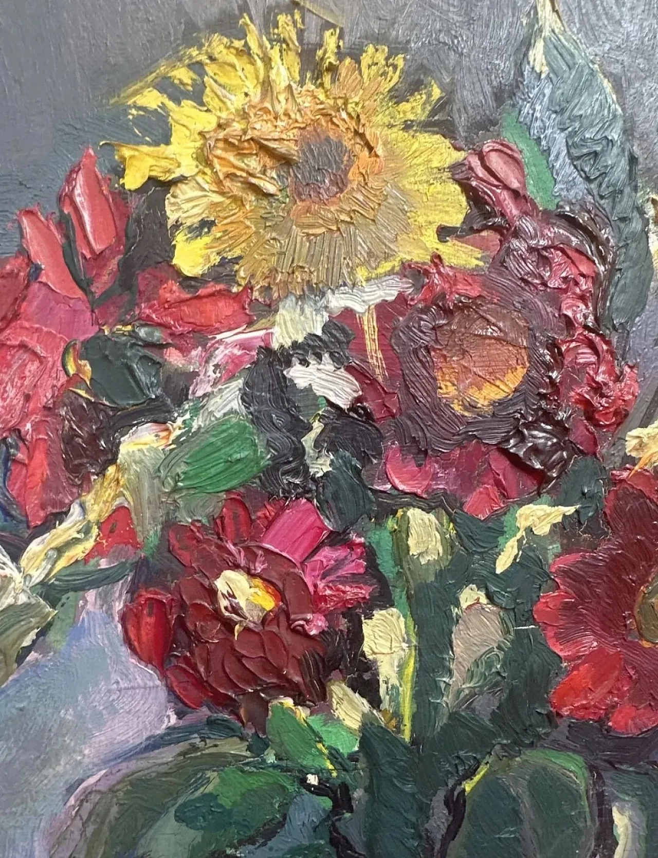 Still life bouquet of flowers, impressionist oil painting,20th century 5