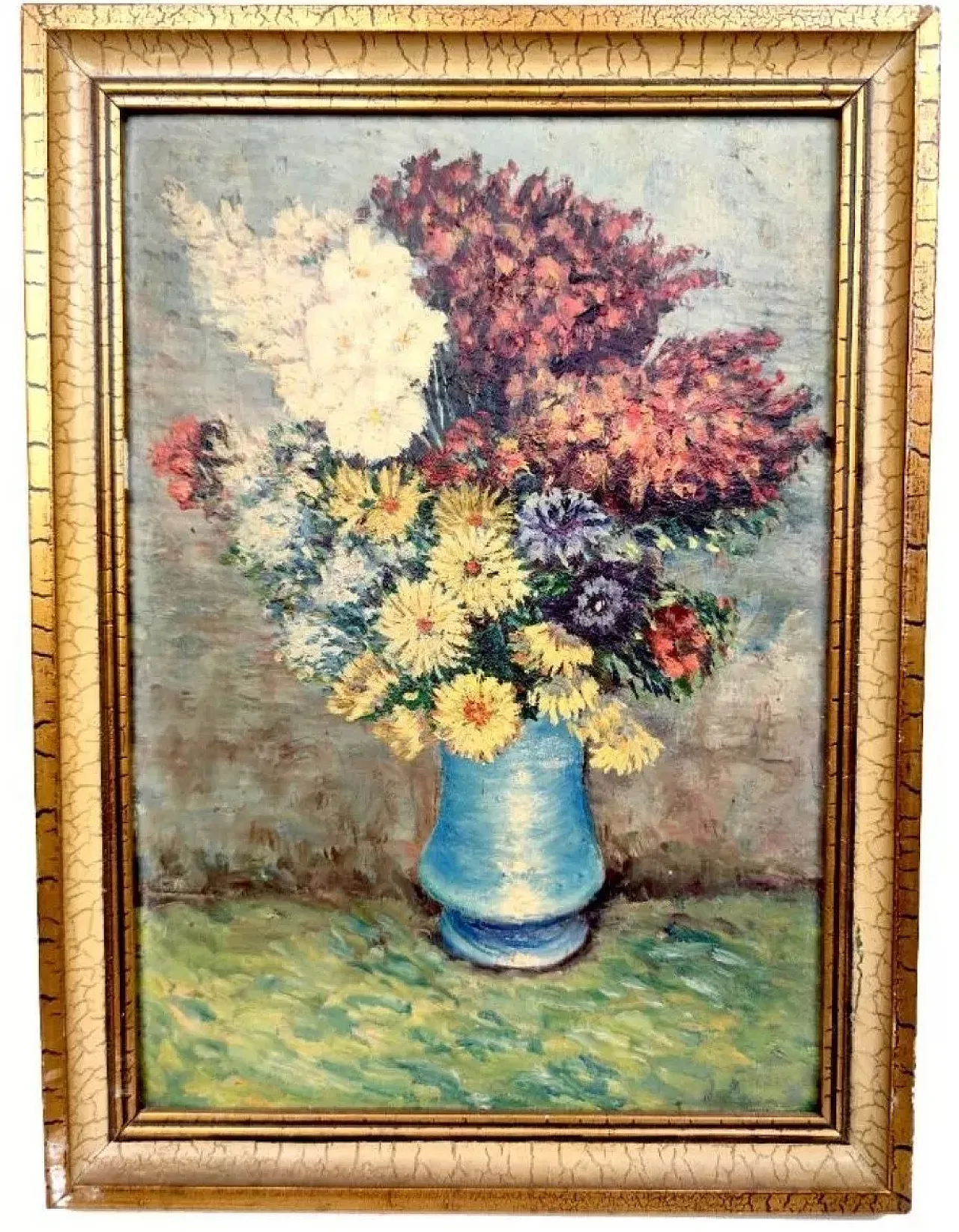 Oil painting still life bouquet of flowers, 20th Century 1