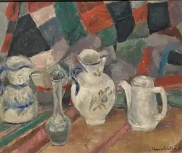 Cups, impressionist still life oil painting, 20th Century