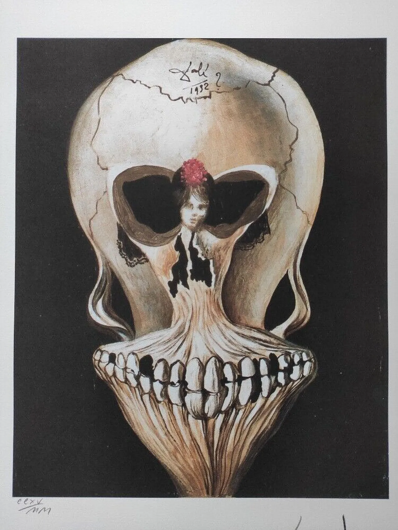Ballerina in a Death's Head by Salvador Dali, lithograph, 1930s 2