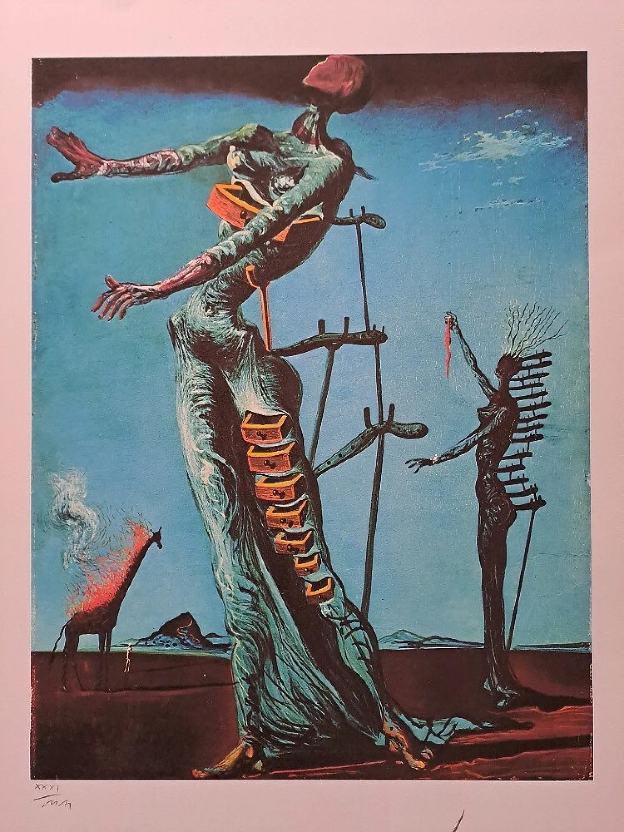 The Burning Giraffe by Salvador Dali, lithograph, 20th century 1