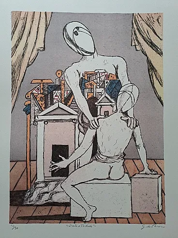 Oreste and Pilade lithograph by Giorgio De Chirico, 20th century