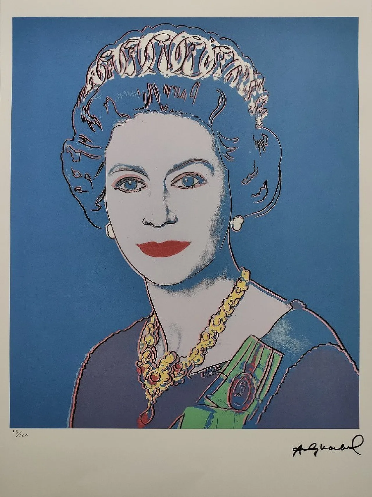 Regina Elisabetta II di Andy Warhol, litografia, anni '80 1