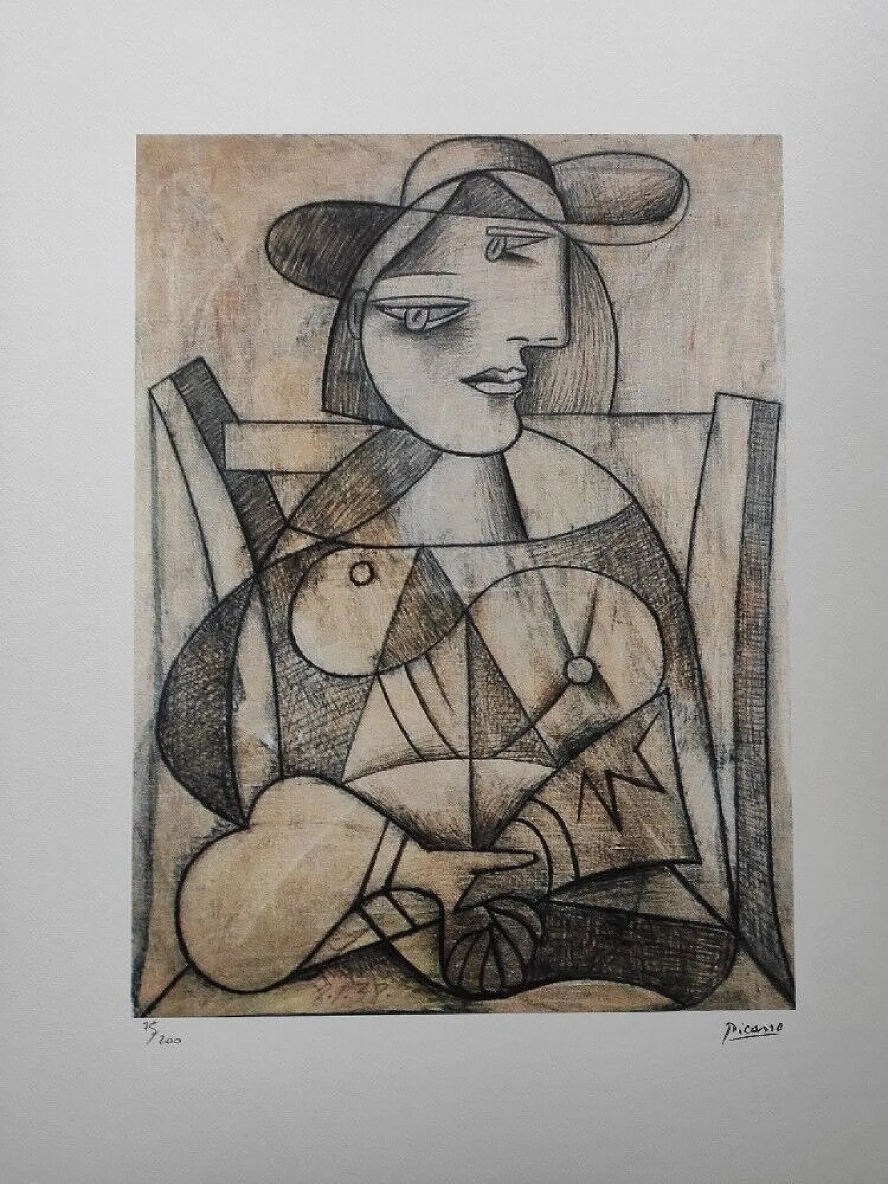 Ritratto di donna con cappello di Pablo Picasso, '900 2