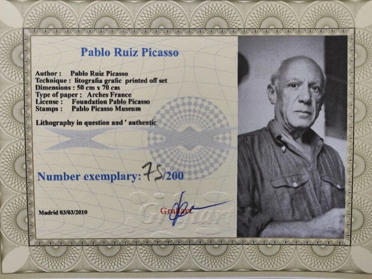 Ritratto di donna con cappello di Pablo Picasso, '900 3