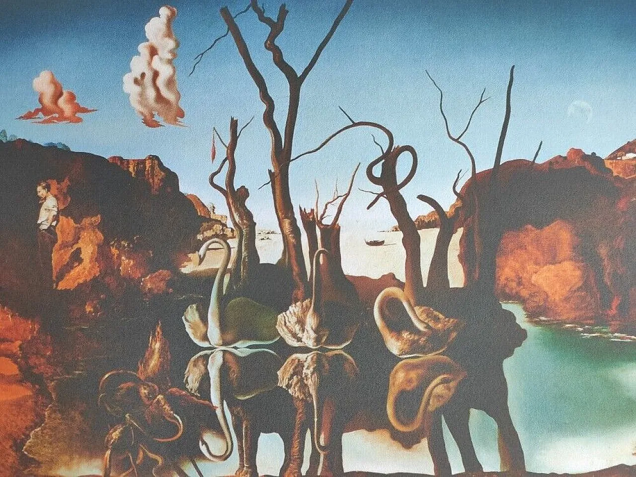 Swans Reflecting Elephants by Salvador Dali, lithograph, 1930s 2
