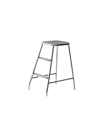 Scaletto scandinavo in acciaio e formica, anni '60