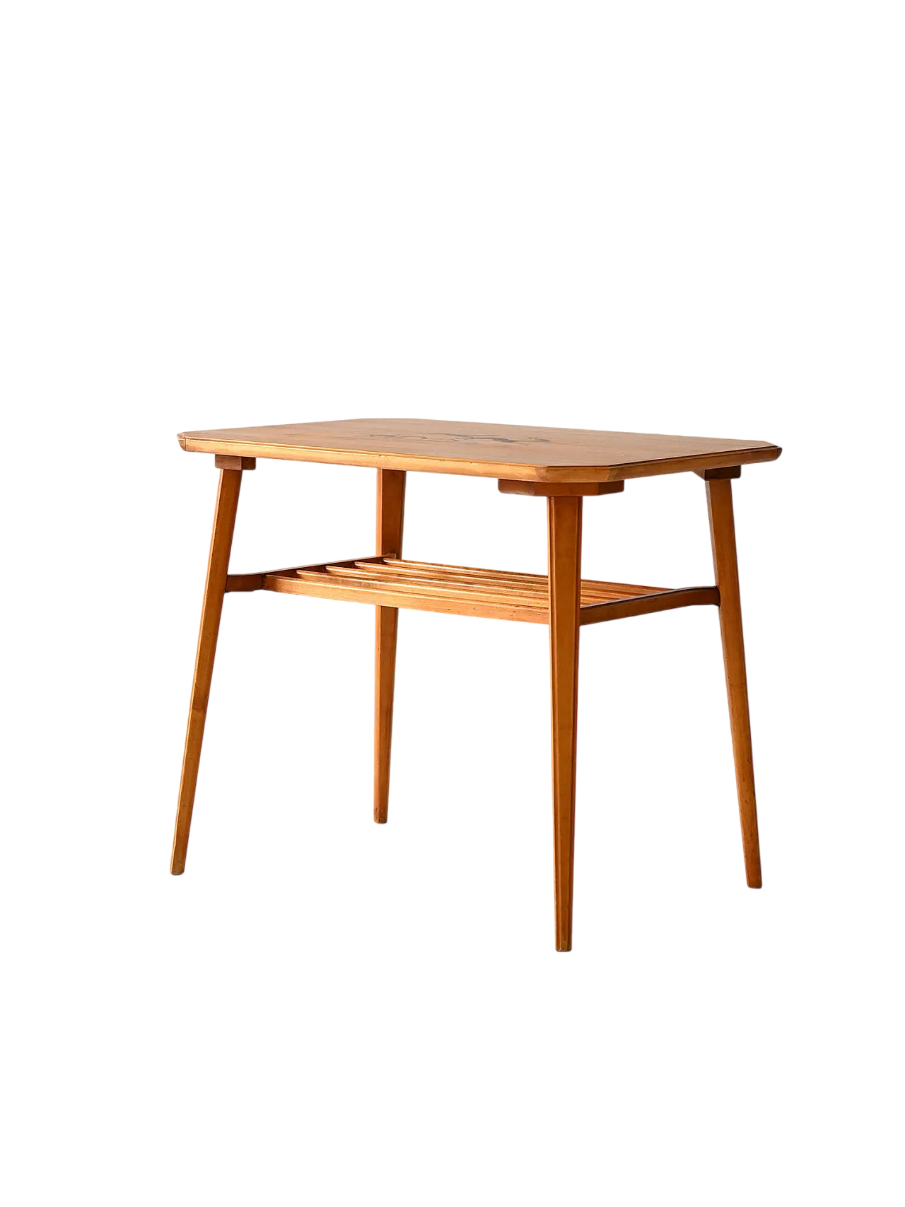 Scandinavian birch coffee table with inlay, 60s 10