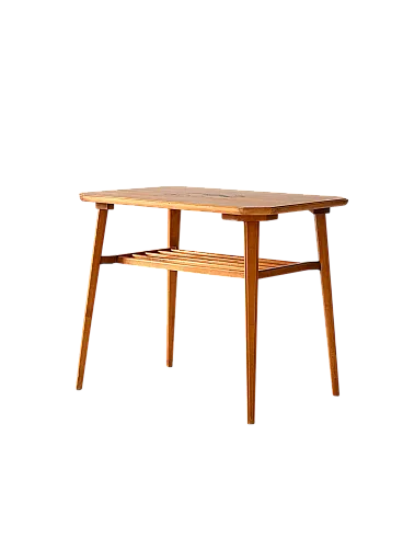 Scandinavian birch coffee table with inlay, 60s