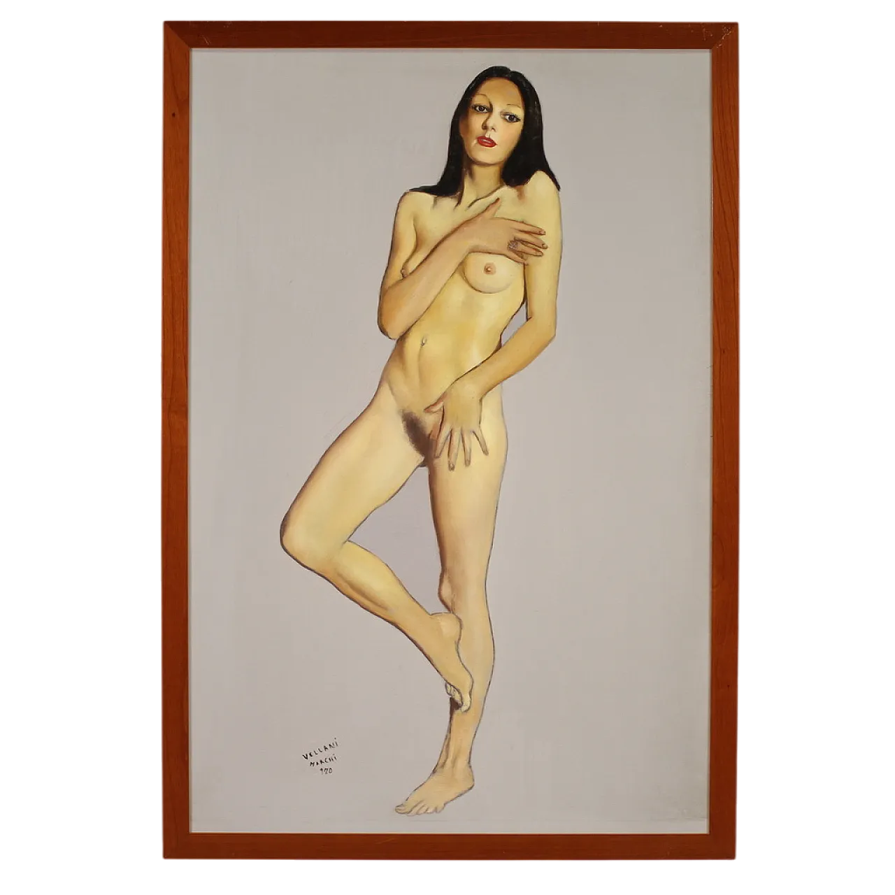 Dipinto nudo femminile firmato Vellani Marchi datato 1970 16