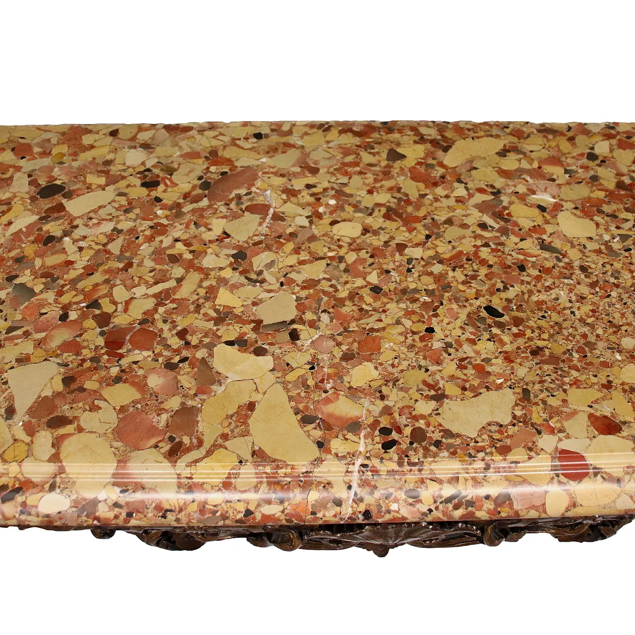 Consolle Neoclassica in rovere con piano in breccia, '800 5