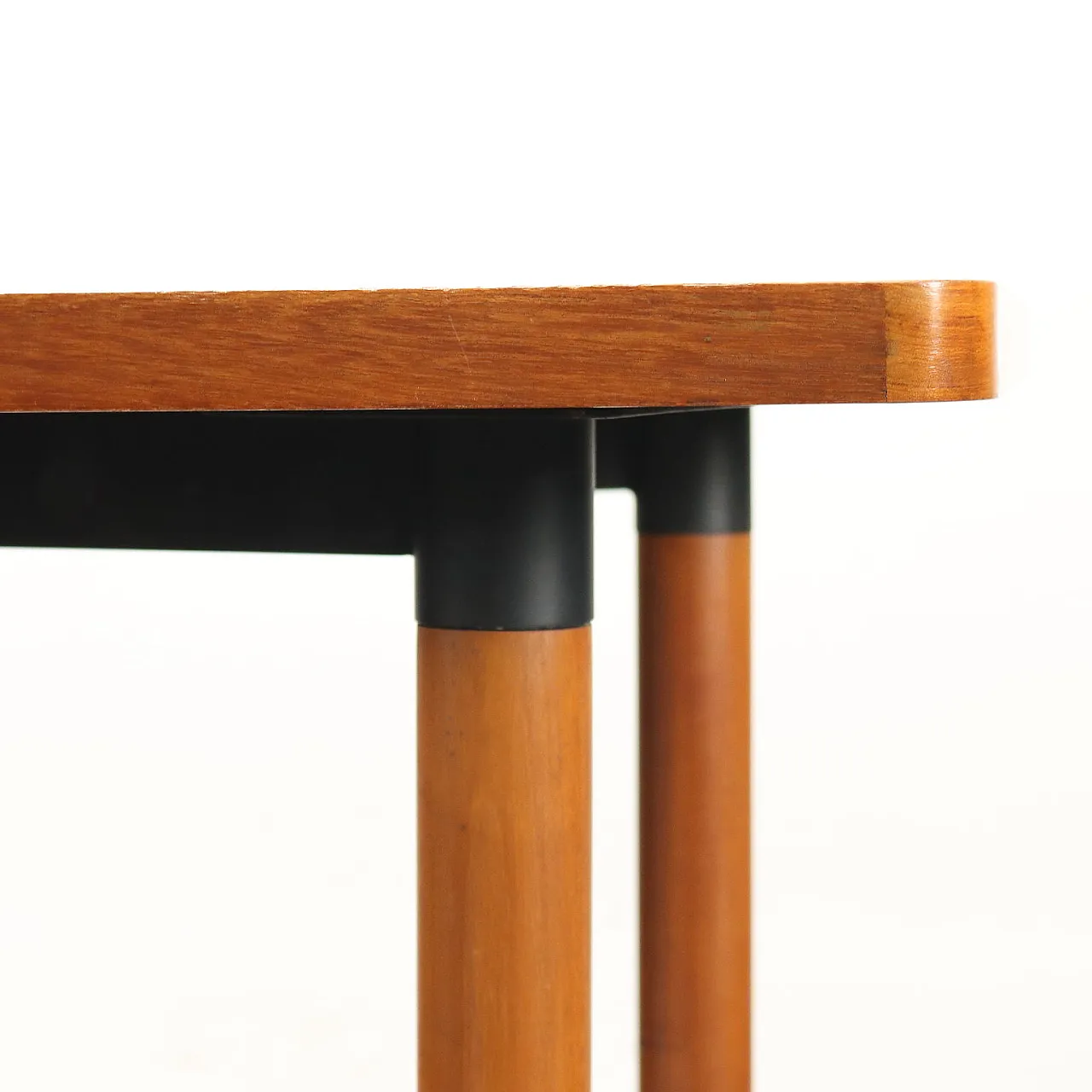 Tavolo in teak con puntali in ottone, anni '60 4